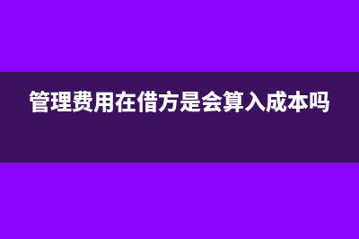 管理费用借方代表什么怎么做账?(管理费用在借方是会算入成本吗)