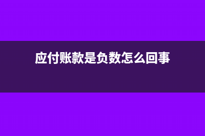 应付账款数字有误如何处理?(应付账款是负数怎么回事)