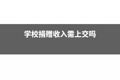 学校捐赠所得怎么记账?(学校捐赠收入需上交吗)