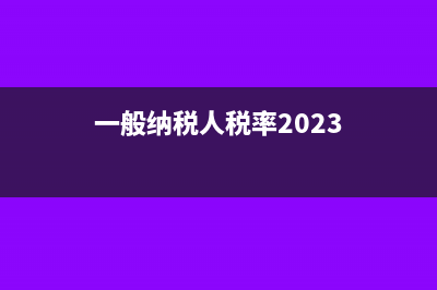 一般纳税人税率标准是多少?(一般纳税人税率2023)