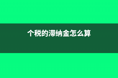 个税的滞纳金怎么入账?(个税的滞纳金怎么算)