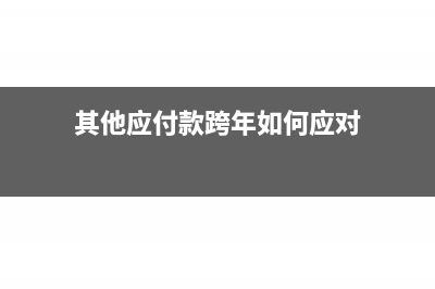 其他应付款跨年调账如何做账务处理？(其他应付款跨年如何应对)