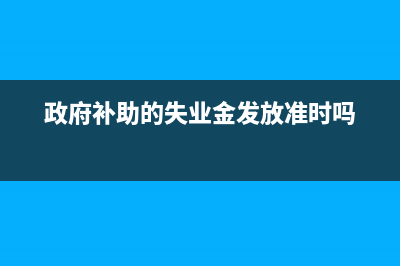 政府补助的失业保险如何做财务处理呢？(政府补助的失业金发放准时吗)