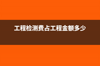 工程的检测费增值税怎样走账?(工程检测费占工程金额多少)