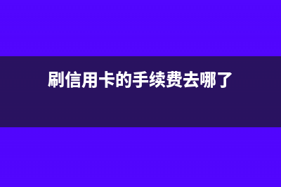 刷信用卡的手续费怎么记账？(刷信用卡的手续费去哪了)