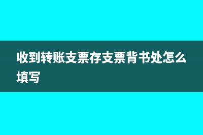 收到转账支票存入银行会计分录(收到转账支票存支票背书处怎么填写)