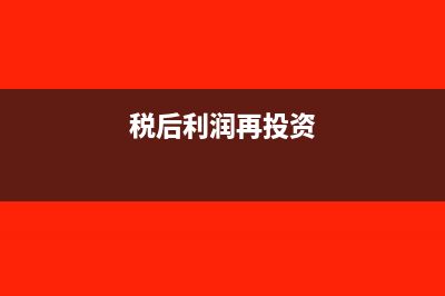 以税后利润再投资会计财务处理?(税后利润再投资)