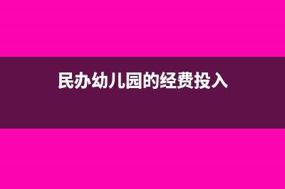 民办幼儿园投入资金如何处理？(民办幼儿园的经费投入)