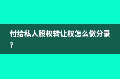 付给私人股权转让权怎么做分录?