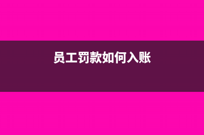 员工罚款作为员工基金的会计分录(员工罚款如何入账)