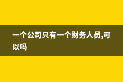一个公司只有一个项目费用如何记账?(一个公司只有一个财务人员,可以吗)