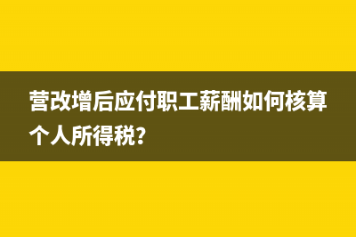 营改增后应付职工薪酬如何核算个人所得税？