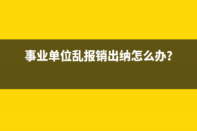 事业单位乱报销出纳怎么办？