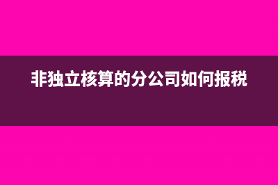 非独立核算的分公司如何年报?(非独立核算的分公司如何报税)