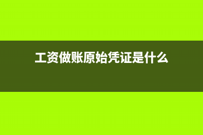 工资做账的原始凭证是怎样的?(工资做账原始凭证是什么)