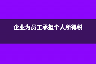 企业为员工承担的个人所得税能税前扣除吗?(企业为员工承担个人所得税)