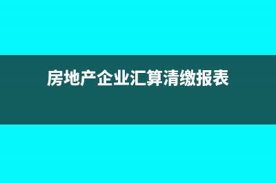 房地产企业汇算清缴时申报流程有哪些(房地产企业汇算清缴报表)