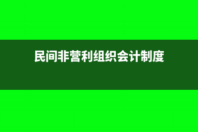 民间非营利组织企业所得税会计科目?(民间非营利组织会计制度)