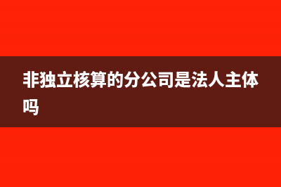 非独立核算的分公司需要核定税种吗?(非独立核算的分公司是法人主体吗)