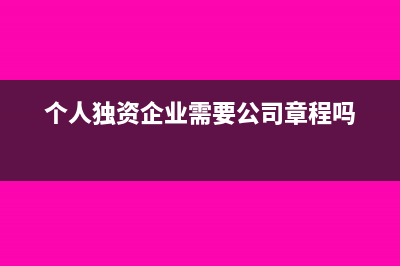 个人独资企业需要交纳增值税吗(个人独资企业需要公司章程吗)