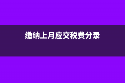 上月应纳税款需要提交什么材料？(缴纳上月应交税费分录)