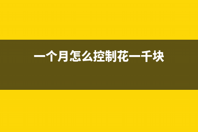 怎么控制每月要交的增值税(一个月怎么控制花一千块)