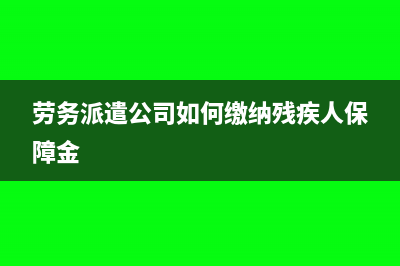 劳务派遣公司如何免税?(劳务派遣公司如何缴纳残疾人保障金)