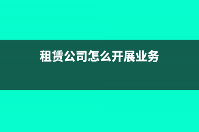 租赁公司如何做进项?(租赁公司怎么开展业务)