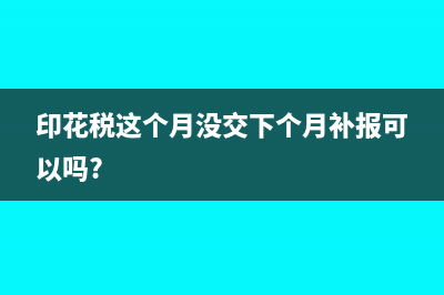 印花税这个月没交下个月补报可以吗?
