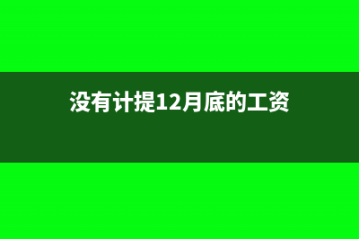 没有计提12月底企业所得税怎么办?(没有计提12月底的工资)