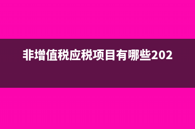非增值税应税项目包含哪些?(非增值税应税项目有哪些2023)