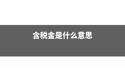 含税税金需要过公账吗?(含税金是什么意思)