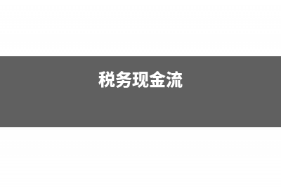 国税现金流量表怎么填？(税务现金流)