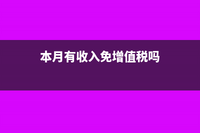 本月有收入免增值税怎么做账?(本月有收入免增值税吗)