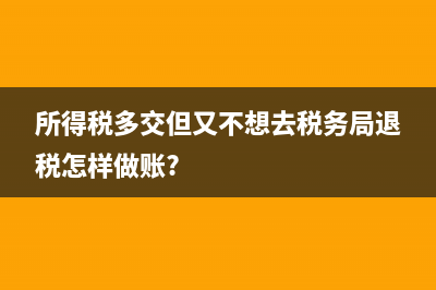 所得税多交但又不想去税务局退税怎样做账?