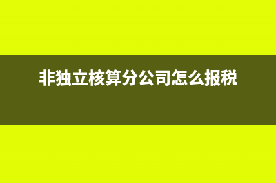 非独立核算分公司是否需要纳税(非独立核算分公司怎么报税)