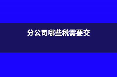 分公司哪些税需要在当地缴纳(分公司哪些税需要交)