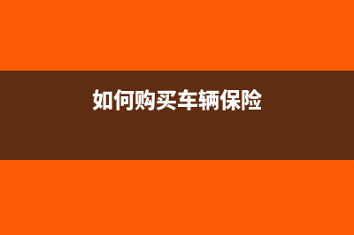 车辆保险可以抵扣吗(如何购买车辆保险)