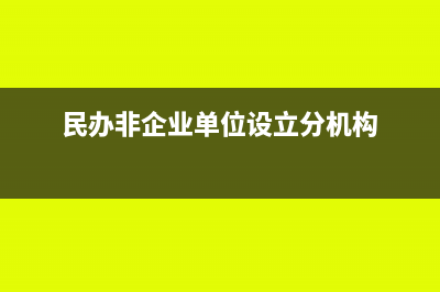 民办非企业单位交什么税？(民办非企业单位设立分机构)
