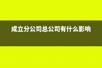 成立分公司时总公司企业所得税证明如何开具(成立分公司总公司有什么影响)