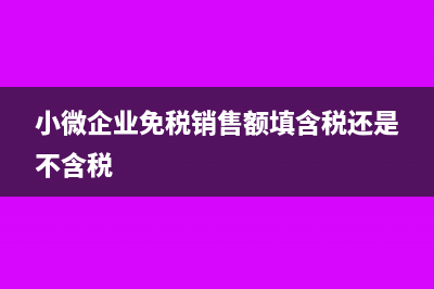 小微企业免税销售额怎么填？(小微企业免税销售额填含税还是不含税)