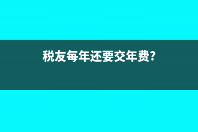 税友年费能抵扣吗(税友每年还要交年费?)