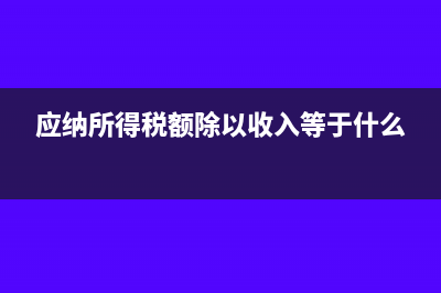 应纳所得税额除以利润总额过高过低怎么调整(应纳所得税额除以收入等于什么)