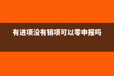 有进项没销项账务处理(有进项没有销项可以零申报吗)