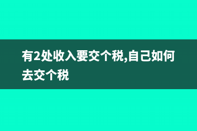 两处收入个人所得税(有2处收入要交个税,自己如何去交个税)