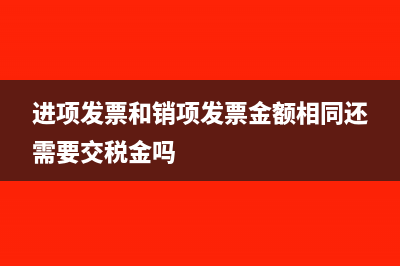 进项发票和销项发票如何导出?(进项发票和销项发票金额相同还需要交税金吗)