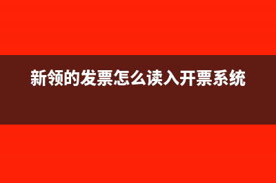 新领的发票怎么读入？(新领的发票怎么读入开票系统)