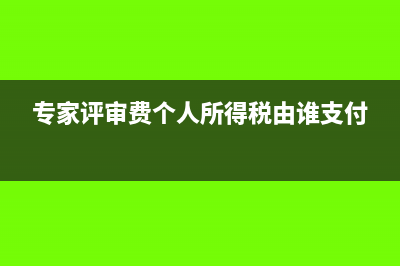 专家评审费个人所得税税率(专家评审费个人所得税由谁支付)