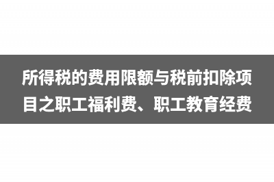 所得税的费用限额与税前扣除项目之部分行业特殊规定(所得税费用税率规定)