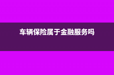 汽车保险属于金融保险吗?(车辆保险属于金融服务吗)